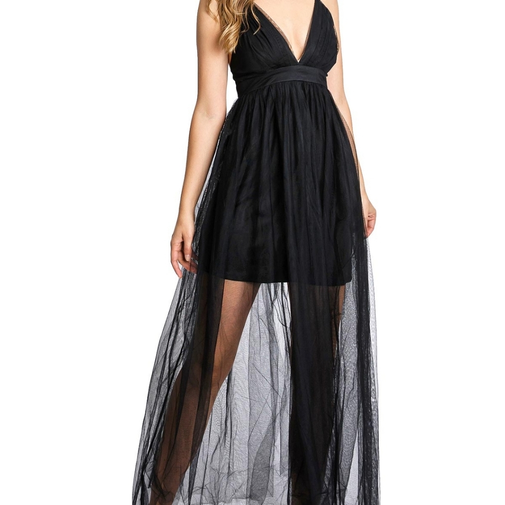 Haute Monde Women's Special Occasion Tulle Mesh Overlay Dress (Marsala, L)Blue.